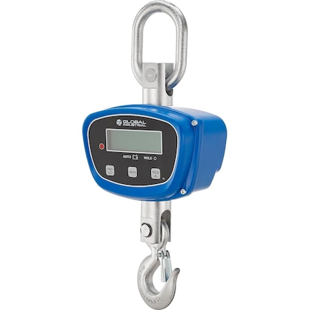 Global Industrial LCD Digital Crane Scale w/ Remote, 3,000 lb x 1 lb 412650